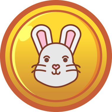 Tavşan vektör simgesi. beyaz arka plan tavşan vektöründe izole edilmiş çizgi film çizim logosu