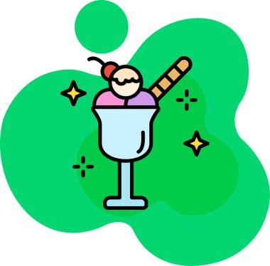 dondurma ikonu vektör illüstrasyonu