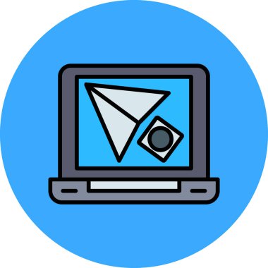 Bilgisayar. Web simgesi basit illüstrasyon