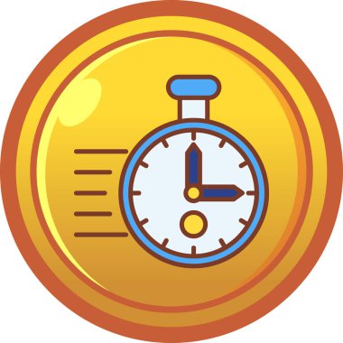 Kronometre simgesi beyaz arka plan üzerinde izole karikatür tarzı. Saat simgesi