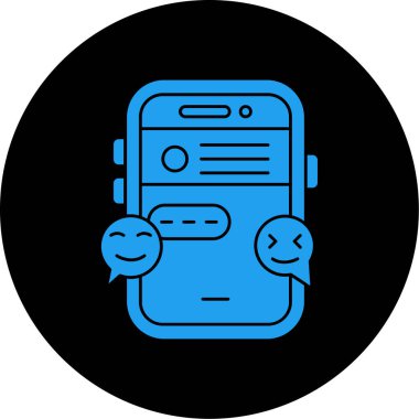 Mobil sohbet simgesi vektör illüstrasyonu