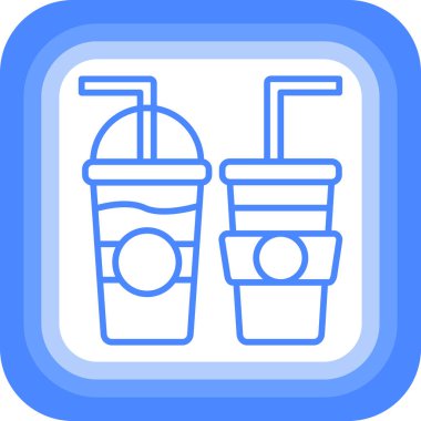 meşrubat kahve bardağı simgesi - taslak biçiminde