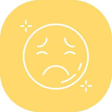 üzgün yüz simgesi, vektör illüstrasyonu