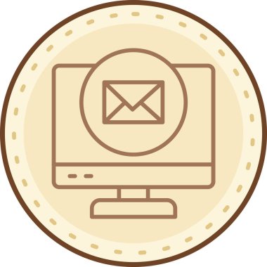 İleti simgesi, vektör illüstrasyonlu zarf