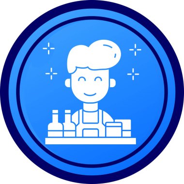 Restorandaki bir adamın vektör çizimi