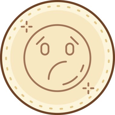 Üzücü madeni para ikonu. vektör illüstrasyonu