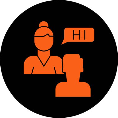 Kulaklık takan bir erkek ve kızın vektör çizimi