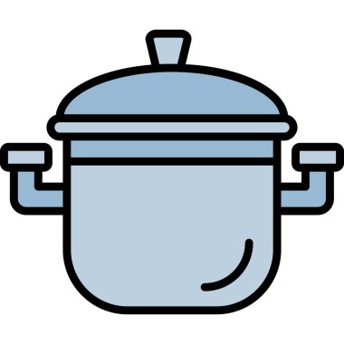 Tencere ikonu. Mutfak kabı vektör simgesi rengi düz izole