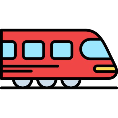 tren. Web simgesi basit illüstrasyon