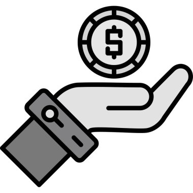 Madeni para el simgesi ile doldurulmuş dış hat biçimi