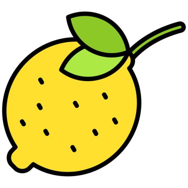 limon meyve ikonu vektör illüstrasyonu