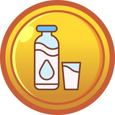 su şişesi simge vektör çizim