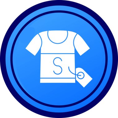 Yuvarlak tişört ikonu. Giysi simgesinin basit vektör illüstrasyonu