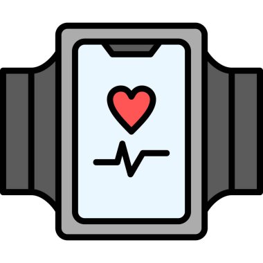 Kalp atış hızı ikonu. beyaz üzerinde izole edilmiş nabız hızı vektör resmetme simgesi rengi