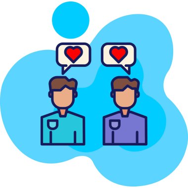 çift kalp sohbet simgesi