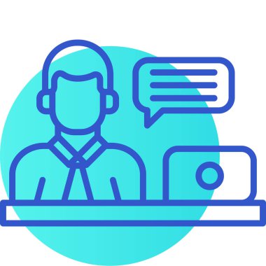 çevrimiçi çağrı renk vektör illüstrasyonu