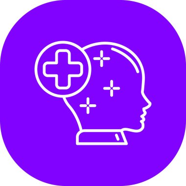 Beyin simgesi, vektör, illüstrasyon