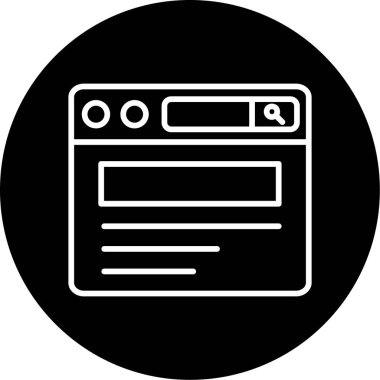 Tarayıcı. Web simgesi basit illüstrasyon