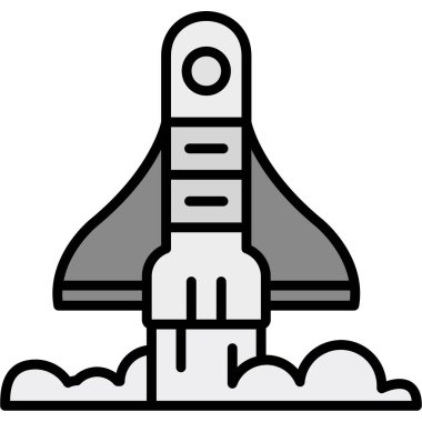roket simgesi, vektör illüstrasyonu