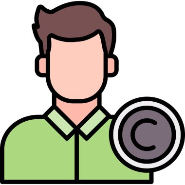 büyüteç ikon vektör çizim tasarımı ile avatar adam