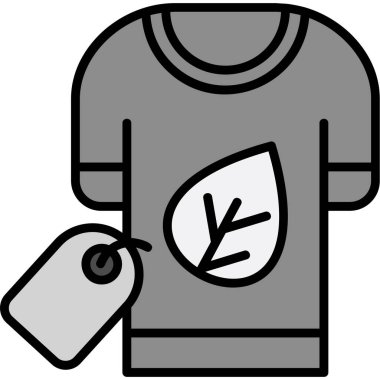 Gömlek simgesi ve vektör illüstrasyonu beyaz arkaplanda izole edildi