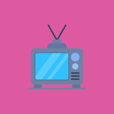 TV televizyon simgesi, düz stil