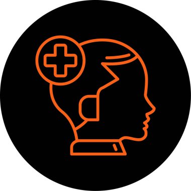 Tıbbi simgesi olan bir kafa simgesinin vektör çizimi