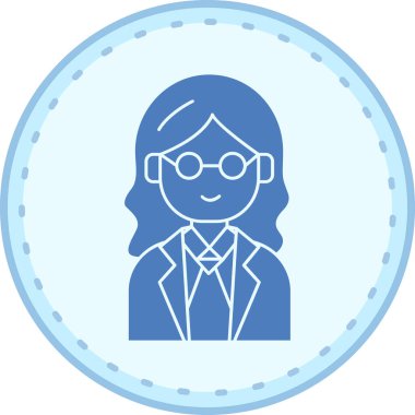 Kadın öğrenci simgesinin vektör illüstrasyonu