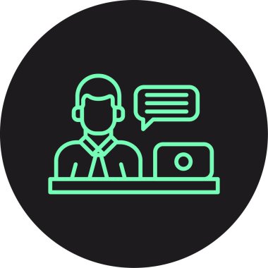 Müşteri hizmeti simgesi, basit vektör illüstrasyonu