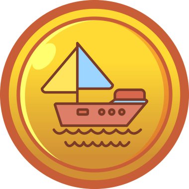 tekne simgesi, vektör illüstrasyonu basit tasarım