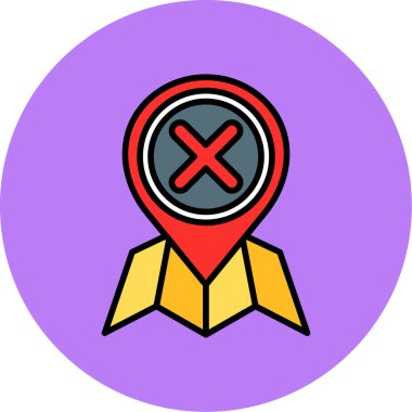 Harita konumu simgesi doldurulmuş - taslak biçimi