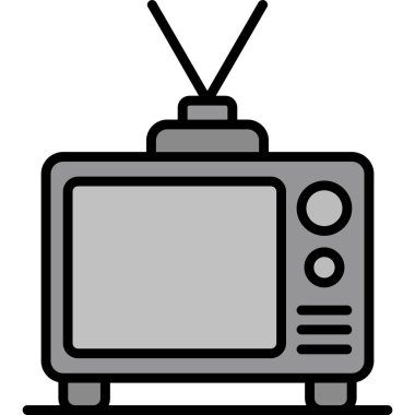 Televizyon simgesi, vektör illüstrasyonu