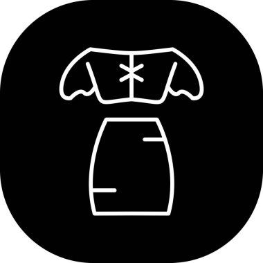 Siyah ve beyaz vektör illüstrasyon simgesi.