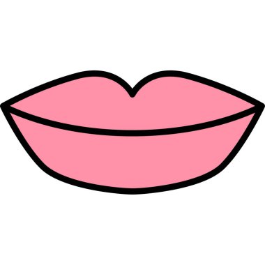 kadın dudak renk çizgisi simgesi