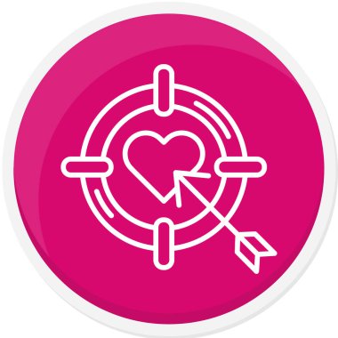 Kalp ikonlu vektör illüstrasyonu