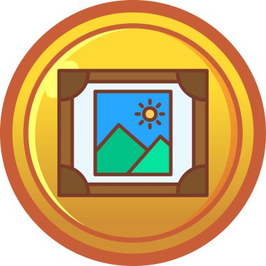 Bir dağın bir simgesinin vektör illüstrasyonu