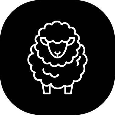 Koyun yassı simgesi, vektör illüstrasyonu