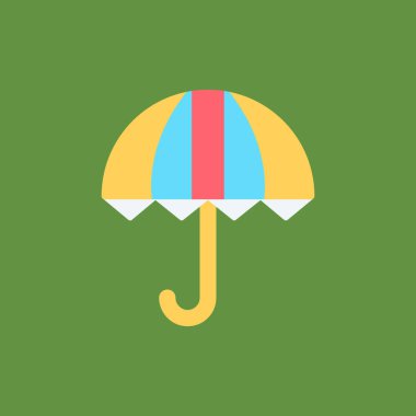 şemsiye düz simgesi, vektör, illüstrasyon