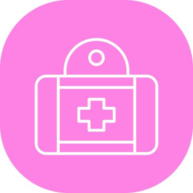 Modern b 'nin vektör illüstrasyonu ilk yardım çantasının simgesinden yoksundur