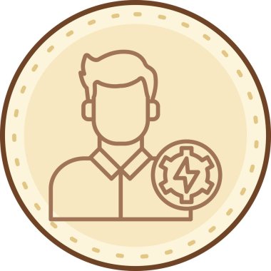 Rozetli adamın vektör çizimi