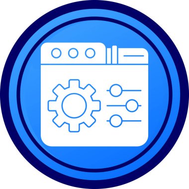 Mavi daire simgesinin vektör illüstrasyonu