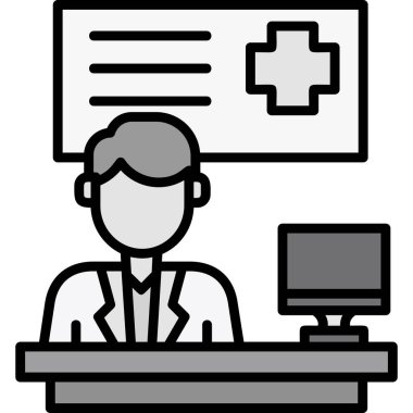 Doktor. Web simgesi basit illüstrasyon