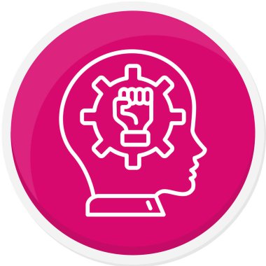 İnsan kafası ikonu olan bir beyin. Düz dizayn. vektör illüstrasyonu