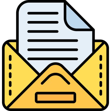 E- posta simgesi renk ana hatları vektörü