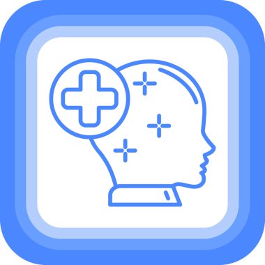 Beyin. Web simgesi basit illüstrasyon