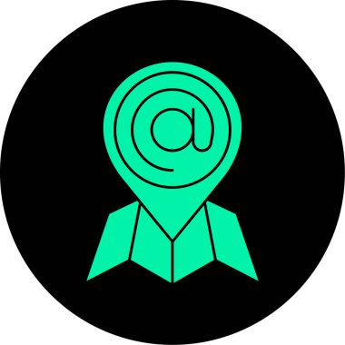 konum simgesi. Çizgi konumu pin vektör rengi düz izole