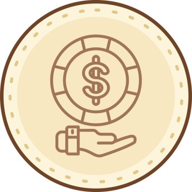 Bozuk para dolar ikonu vektör illüstrasyonu