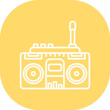 Radyo. Web simgesi basit illüstrasyon