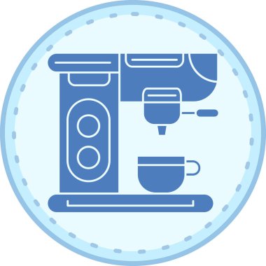 Kahve makinesi. Web simgesi basit illüstrasyon