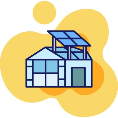 doldurulmuş güneş enerjisi simgesi oluşturuluyor - ana hatlar biçimi